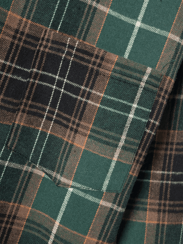 Men's brushed thin plaid long-sleeved casual shirt - Venus Trendy Fashion Online