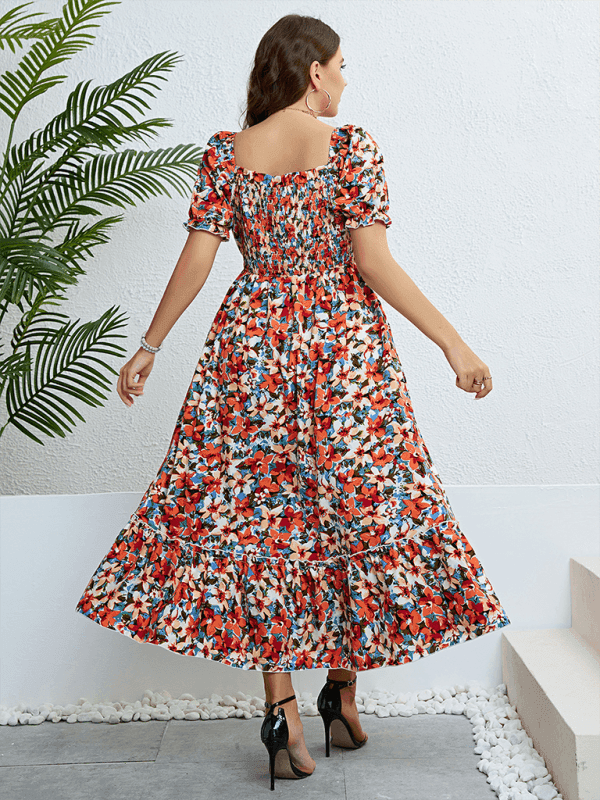 Women's summer floral one-shoulder slimming dress - Venus Trendy Fashion Online