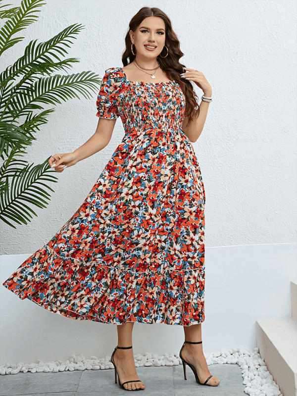 Women's summer floral one-shoulder slimming dress - Venus Trendy Fashion Online