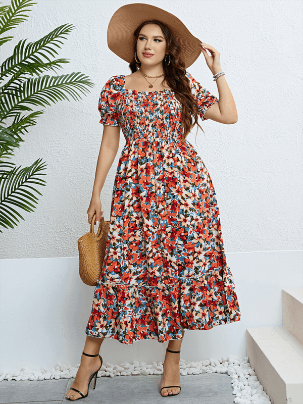 Women's summer floral one-shoulder slimming dress - Venus Trendy Fashion Online