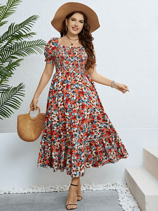 Women's summer floral one-shoulder slimming dress - Venus Trendy Fashion Online