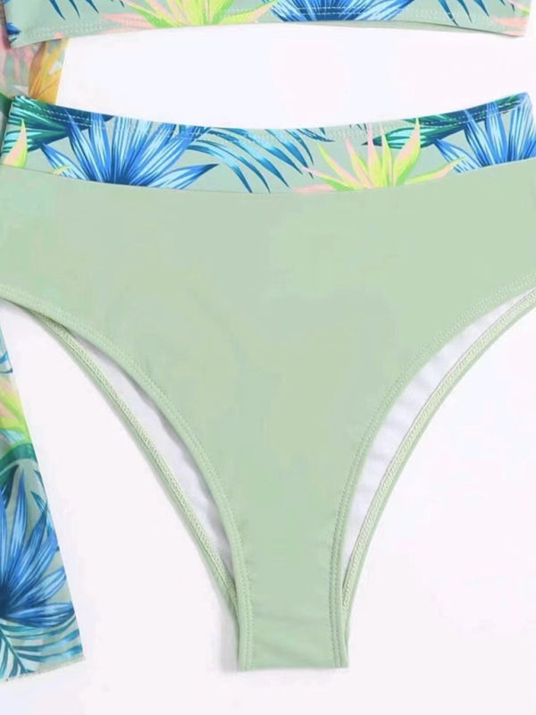 New sexy bikini push-up split printed mesh three-piece set - Venus Trendy Fashion Online