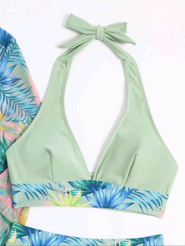 New sexy bikini push-up split printed mesh three-piece set - Venus Trendy Fashion Online