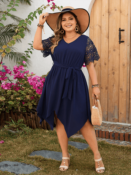 Women's irregular loose V-neck dress - Venus Trendy Fashion Online