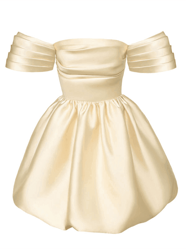Solid color one-shoulder princess dress - Venus Trendy Fashion Online