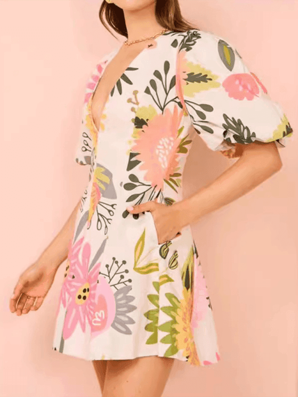 Women's Fashion Printed Pocket Dress - Venus Trendy Fashion Online
