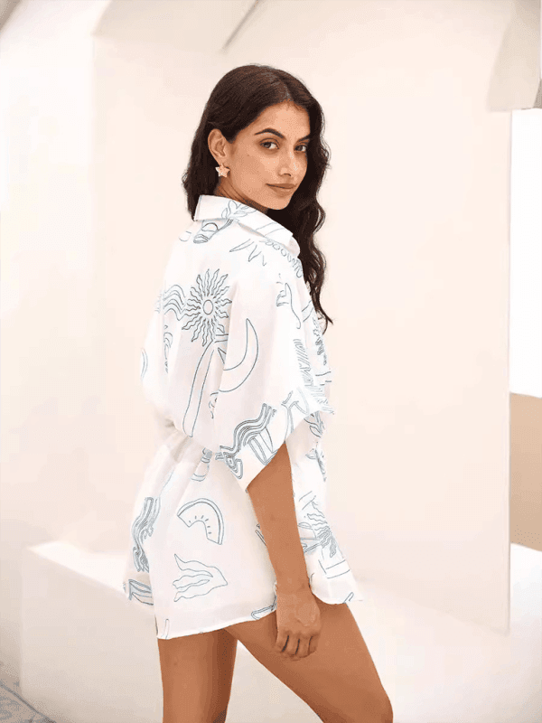 Ladies' new style lapel mid-length sleeve jumpsuit - Venus Trendy Fashion Online