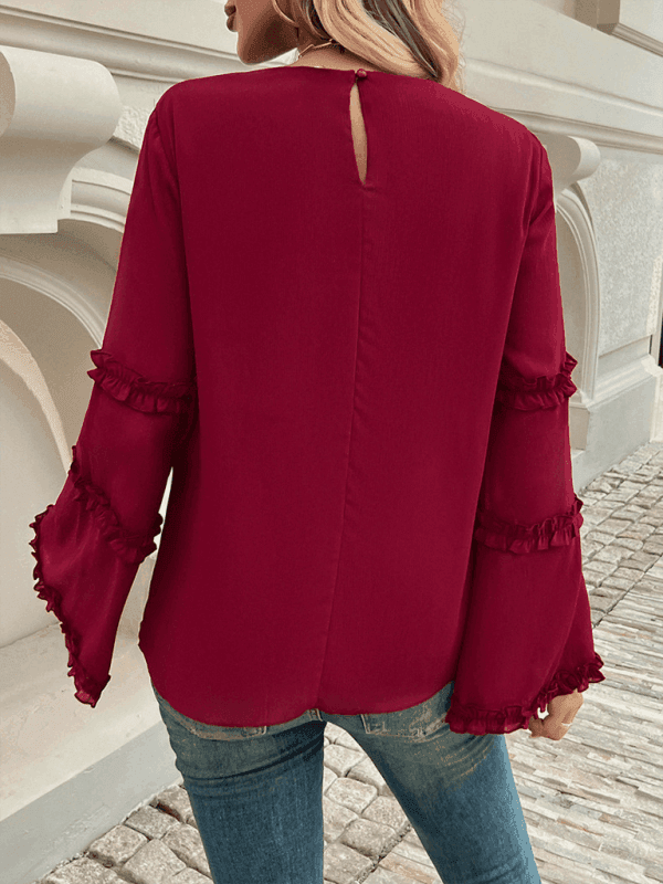 Women's loose flared long-sleeved top - Venus Trendy Fashion Online