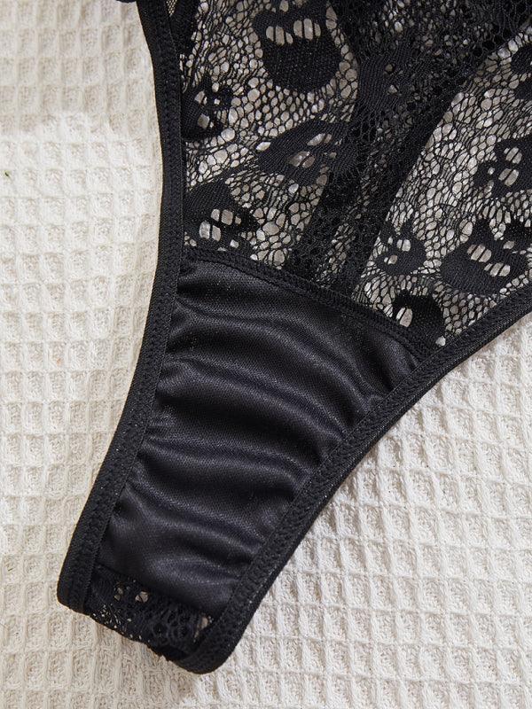 Halloween Skull Lace One Piece Leotard - Venus Trendy Fashion Online