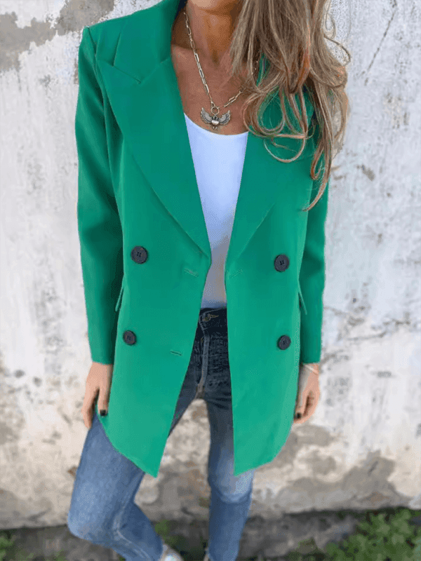 Solid Color Fashion Long Sleeve Blazer - Venus Trendy Fashion Online