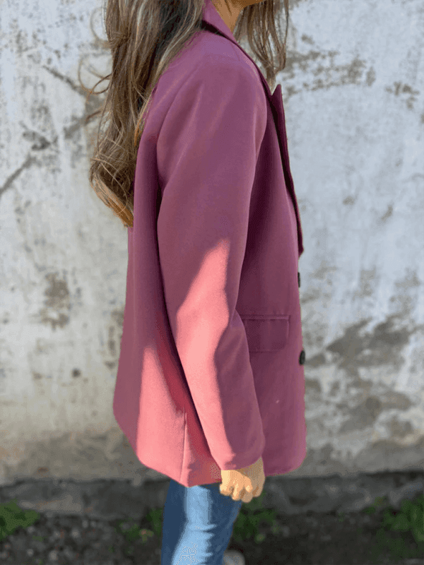 Solid Color Fashion Long Sleeve Blazer - Venus Trendy Fashion Online