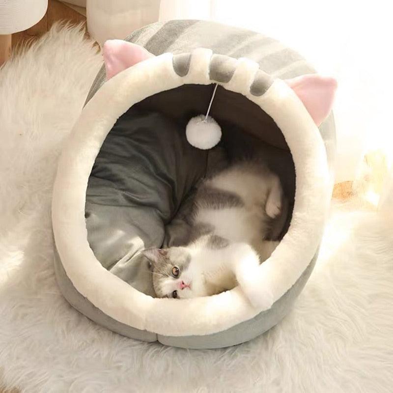Sweet Cat Bed Warm Pet Basket Cozy Kitten Lounger Cushion Cat House - Venus Trendy Fashion Online