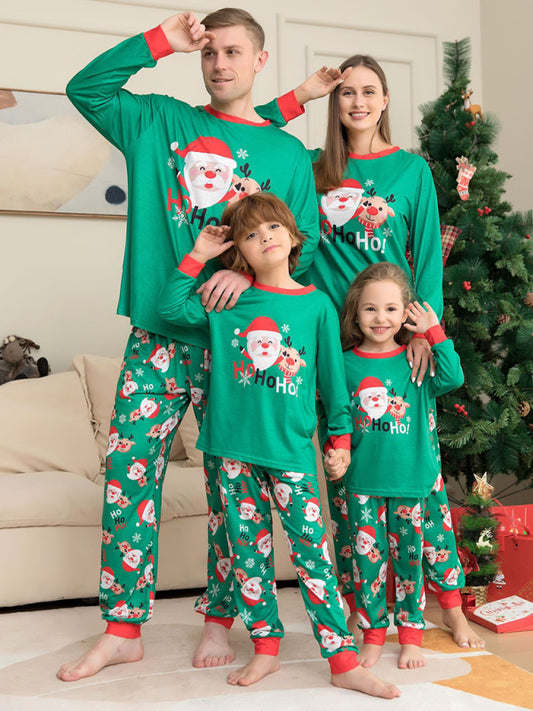 New Christmas Santa Claus Printed Parent-Child Home Clothes Set Venus Trendy Fashion Online