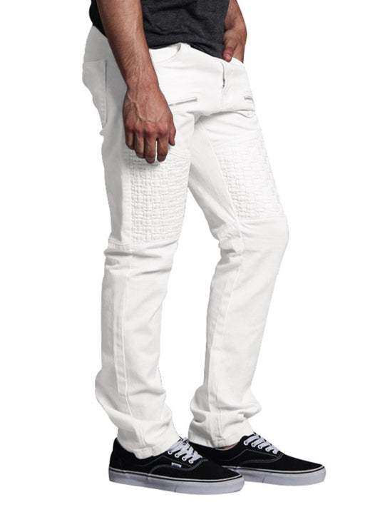 New workwear leather stitching thin men's straight-leg pants Venus Trendy Fashion Online