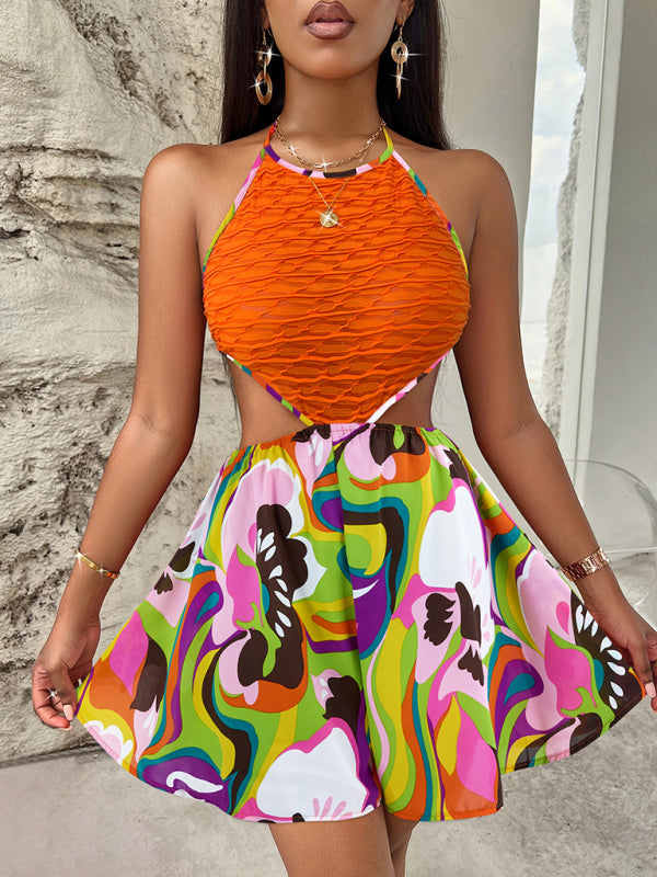 Summer Hollow Bright Color Halter Jumpsuit Venus Trendy Fashion Online