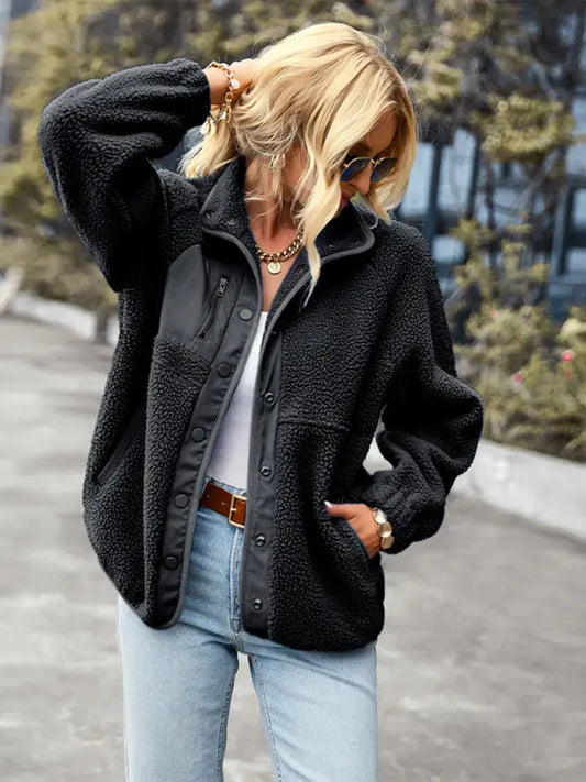 Women's Zipper Long -Sleeved Wild Leisure Jacket Venus Trendy Fashion Online