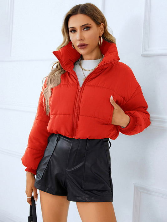 Women's warm stand collar zipper quilted jacket Venus Trendy Fashion Online