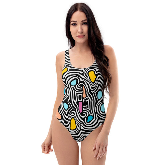 Colorful Paint One-Piece Swimsuit - Venus Trendy Fashion Online