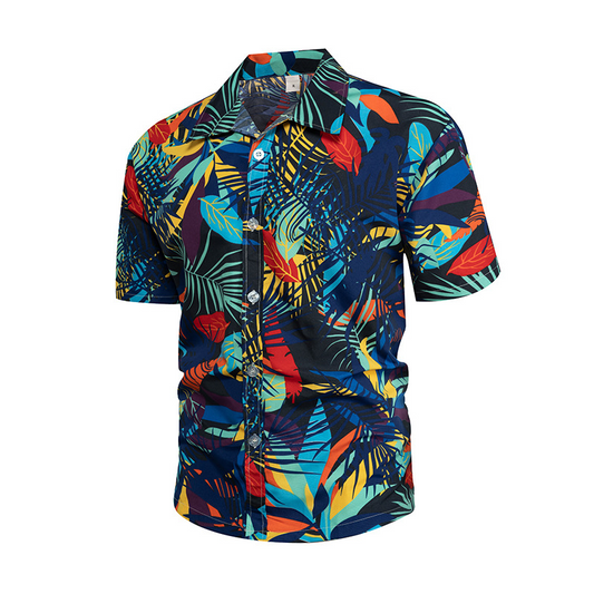 Men Fashion Printed Beach Short Sleeve Shirt - Venus Trendy Fashion Online