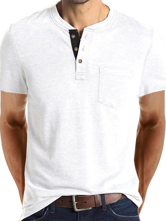 Men's solid color casual short-sleeved T-shirt - Venus Trendy Fashion Online