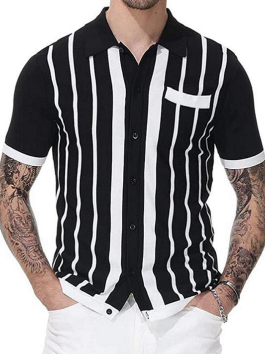 Men's Striped Light Business Casual POLO Shirt - Venus Trendy Fashion Online