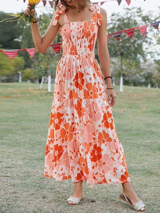 Women's Sling Floral Resort Long Dress - Venus Trendy Fashion Online