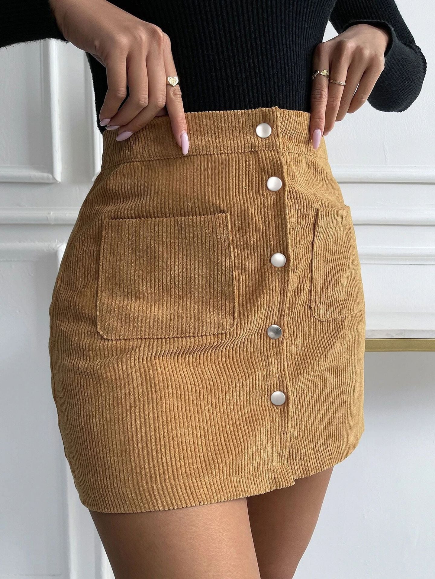 Autumn Winter Corduroy Hip Skirt
