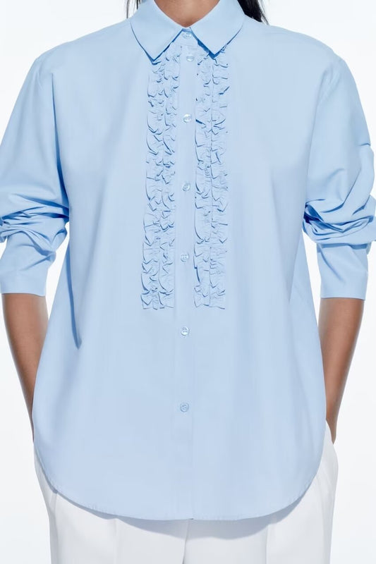 Spring Women Loose Casual Poplin Shirt