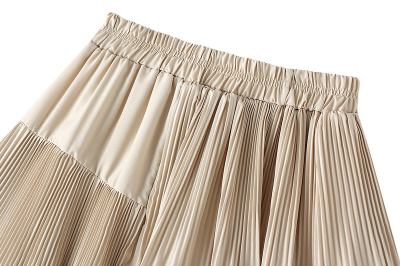 Korean Asymmetric Pleated Tiered Skirt