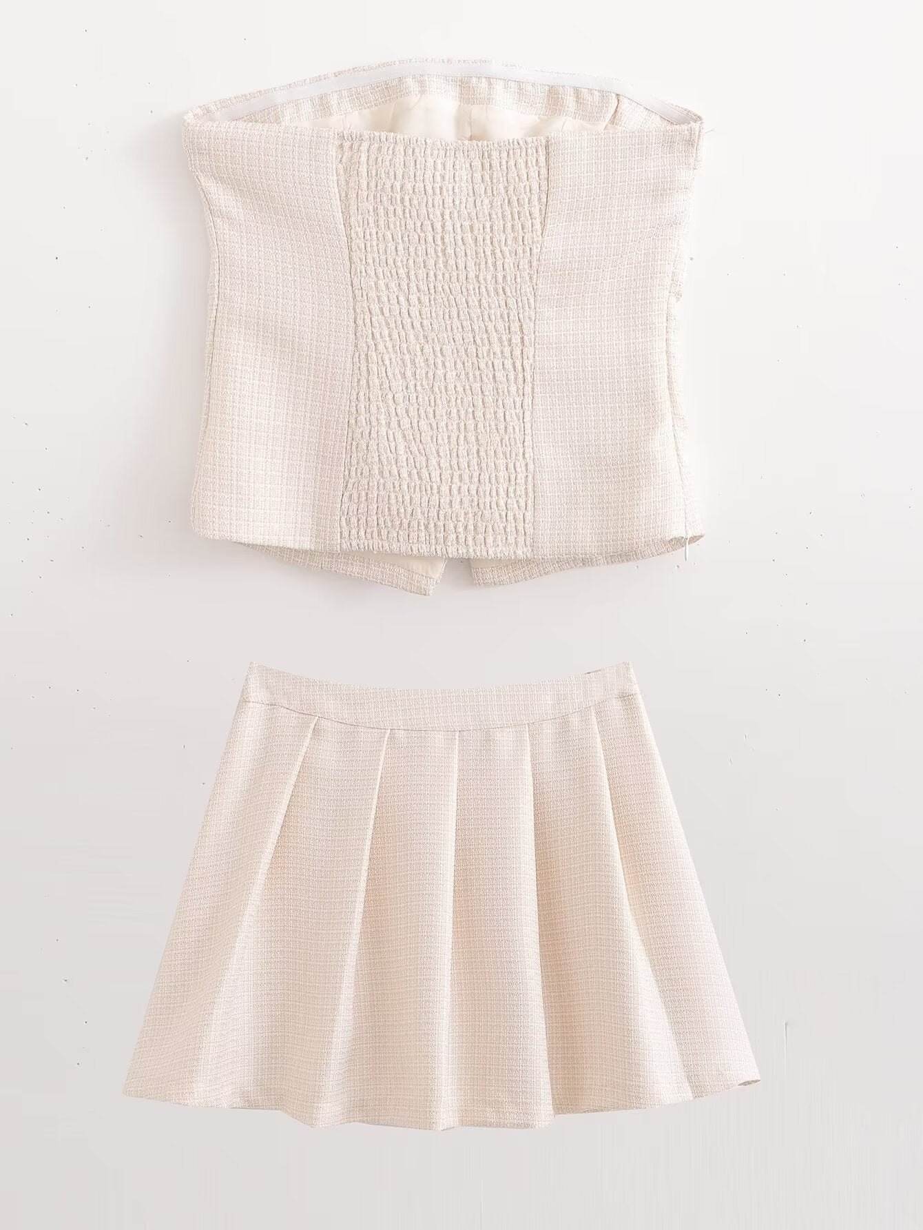 Summer Elegant Chanel Style Strapless Two piece Set