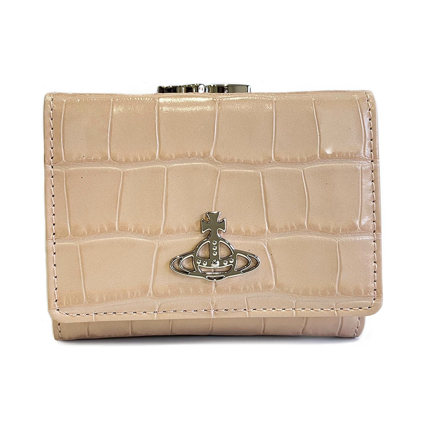 [Vivienne Westwood] CROCO SMALL FRAME WALLET 51010018 L0039 C402 CREAM  Venus Trendy Fashion Online