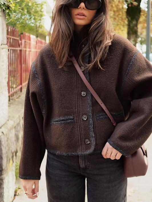 Women Stylish Graceful Simple Soft Woolen Jacket Coat