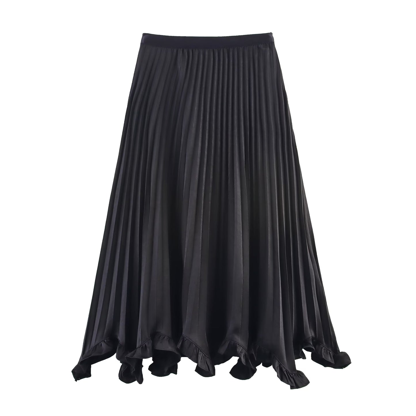 Women Summer Wooden Ear Elegant Pleated Skirt