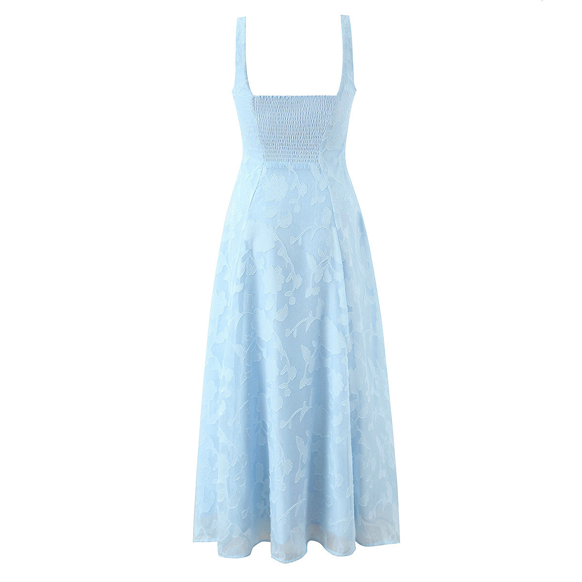 Women Solid Color Cut Floral Midi Dress