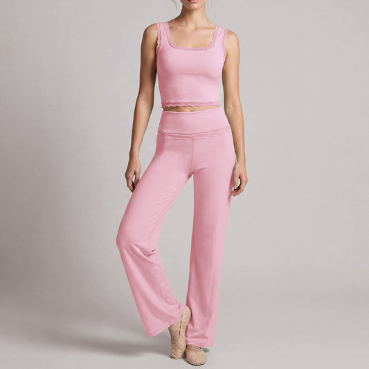 High Grade Lace Stitching Sports Two Piece Set