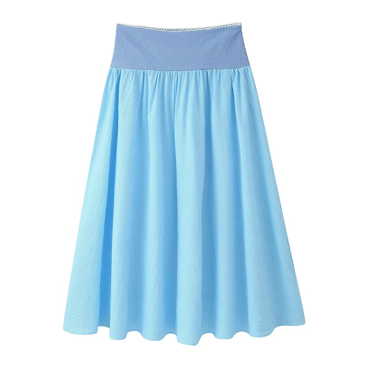 Women Simple Two Color Halter Strap Skirt Set