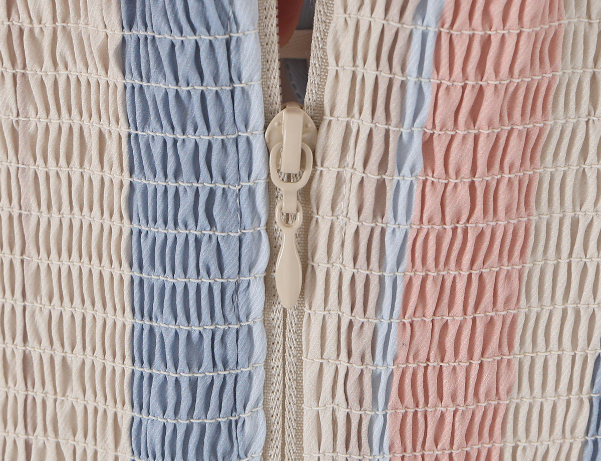 Summer Printed Lace up Striped Wide Leg Pants Two Piece Sets