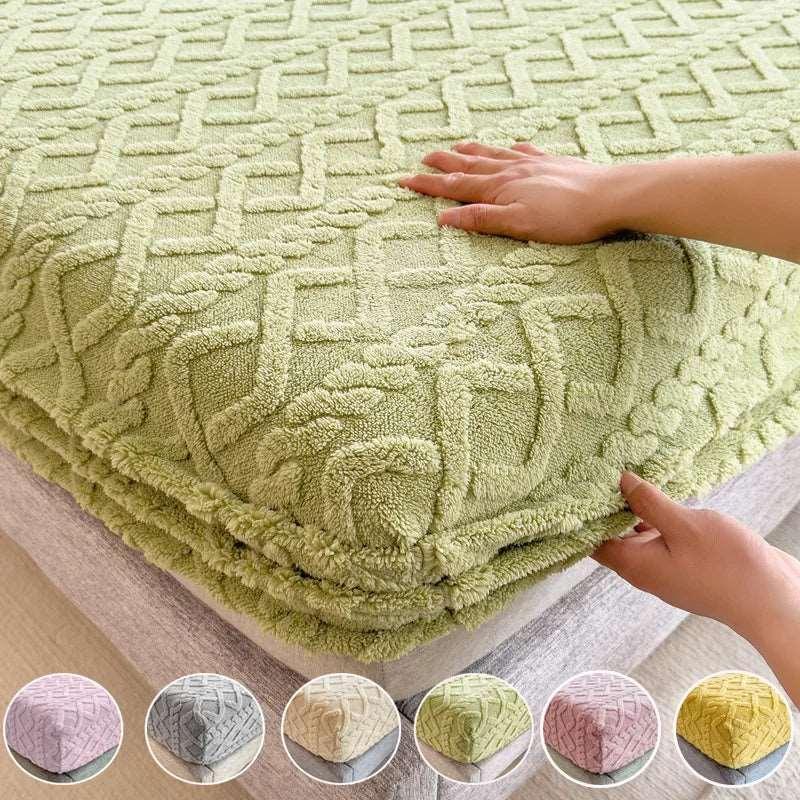 3D Embossed Velvet Mattress Cover for winter - Venus Trendy Fashion Online