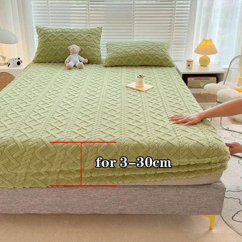 3D Embossed Velvet Mattress Cover for winter - Venus Trendy Fashion Online