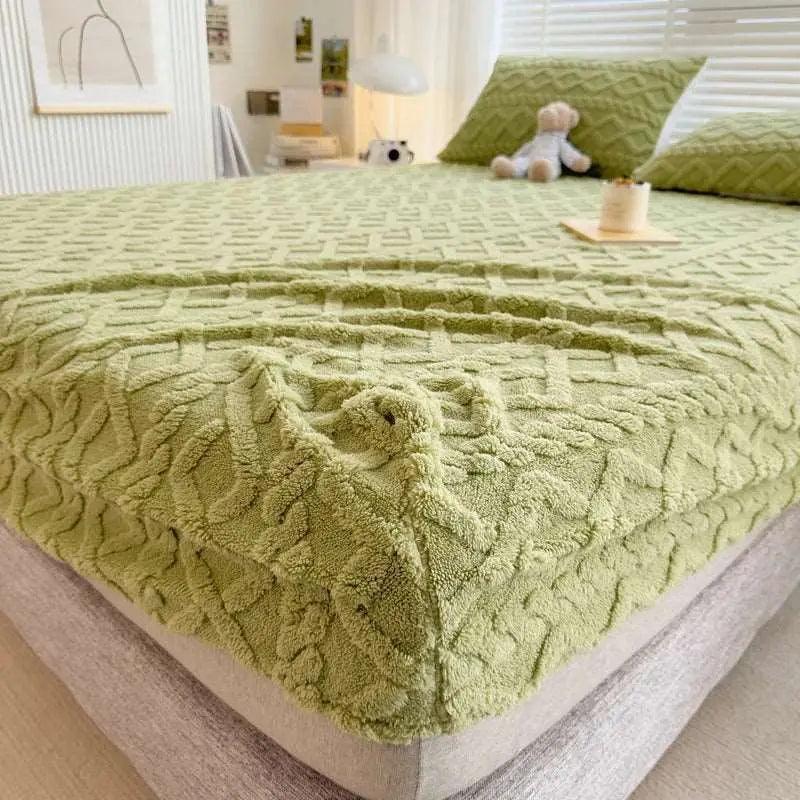 3D Embossed Velvet Mattress Cover for winter - Venus Trendy Fashion Online