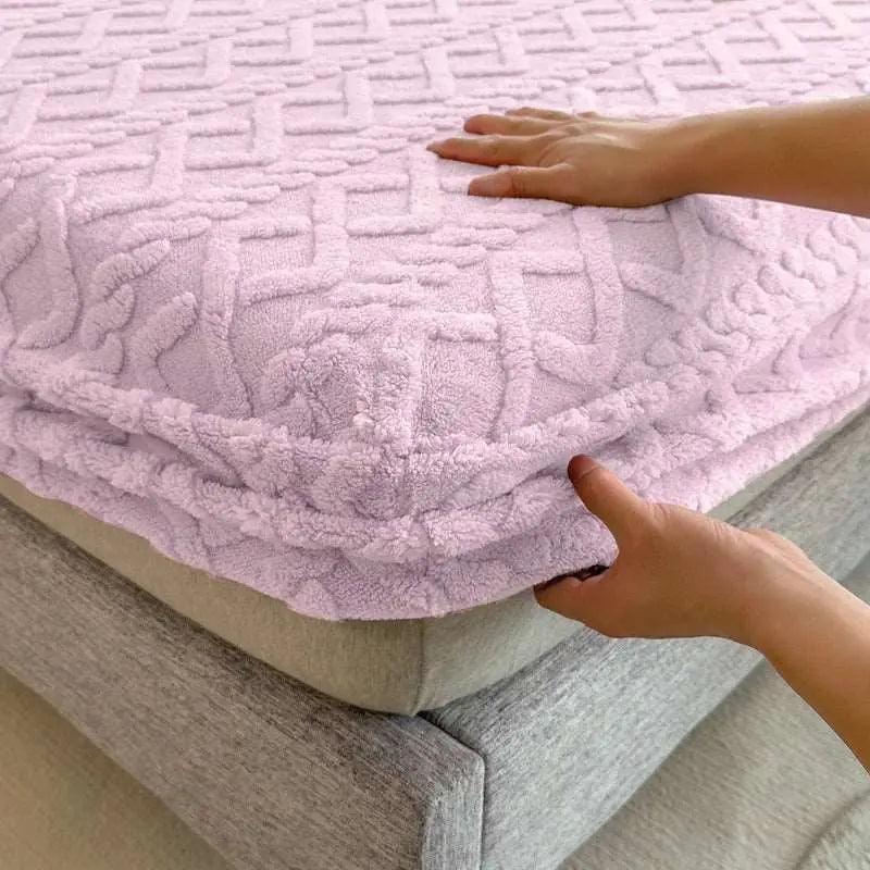 3D Embossed Velvet Mattress Cover for winter - Venus Trendy Fashion Online