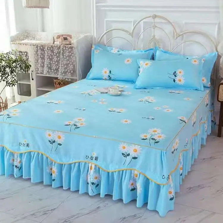 3Pcs Bed Sheet Cotton Lace Cover Pillowcase Bedding Set - Venus Trendy Fashion Online