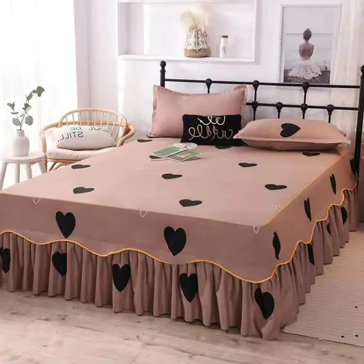 3Pcs Bed Sheet Cotton Lace Cover Pillowcase Bedding Set - Venus Trendy Fashion Online