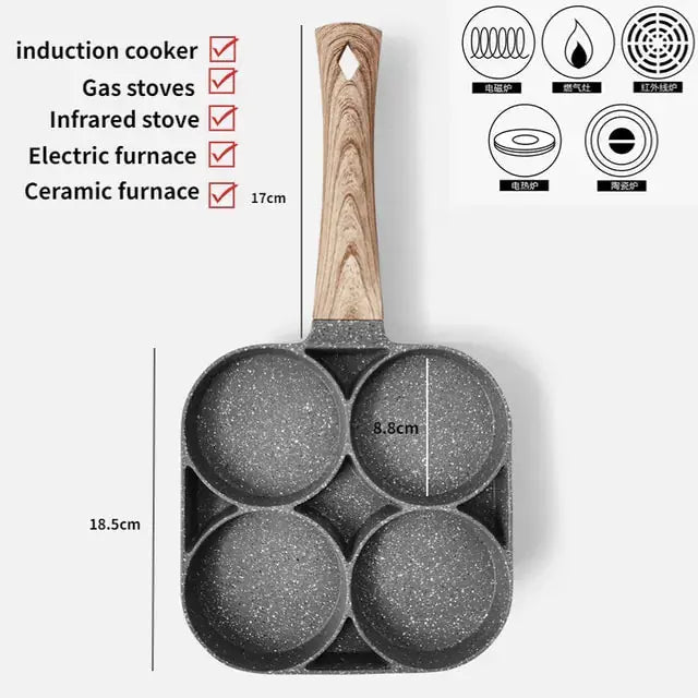 4-Hole Non-Stick Omelet Pan - Venus Trendy Fashion Online