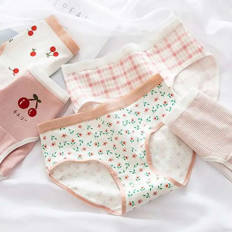 5PCS Cotton Teen Girl Panties Venus Trendy Fashion Online