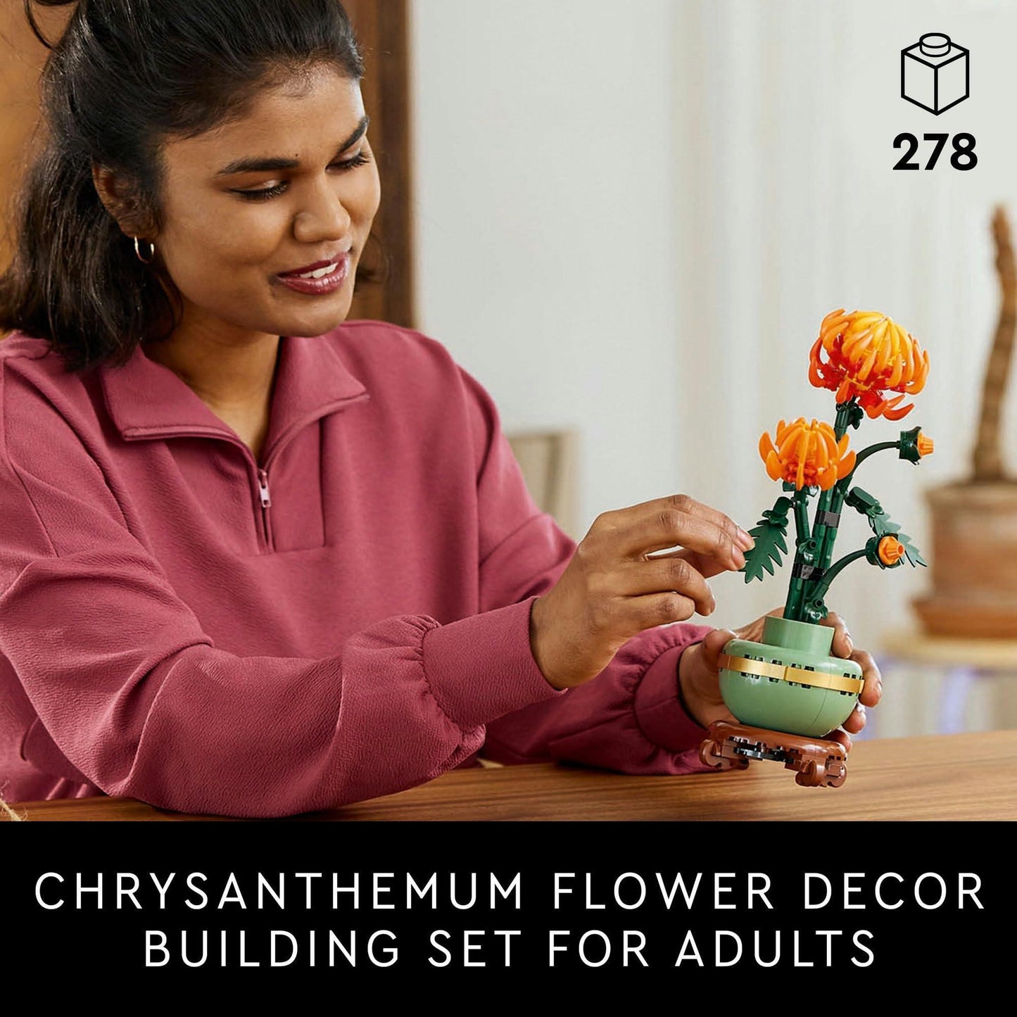 LEGO® Icons Chrysanthemum 10368 Flower Decor, Creative Building Set for Adults - Venus Trendy Fashion Online