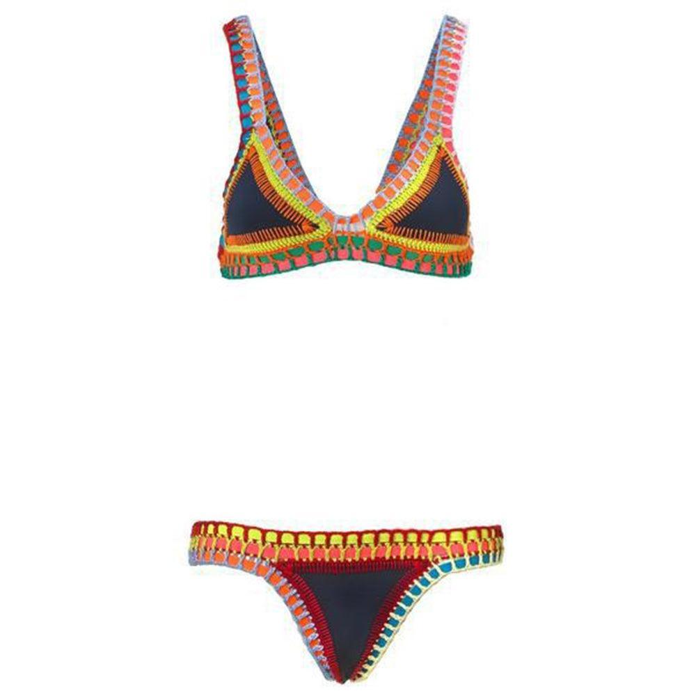 Knitted Stitching Swimsuit Set - Venus Trendy Fashion Online