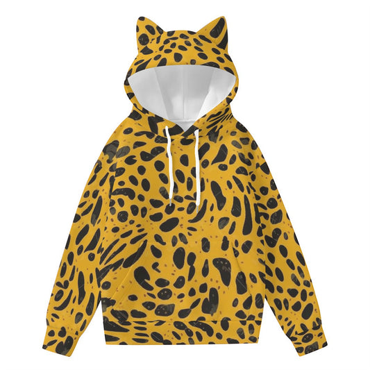 All-Over Print Women’s Hoodie With Decorative Ears  Venus Trendy Fashion Online