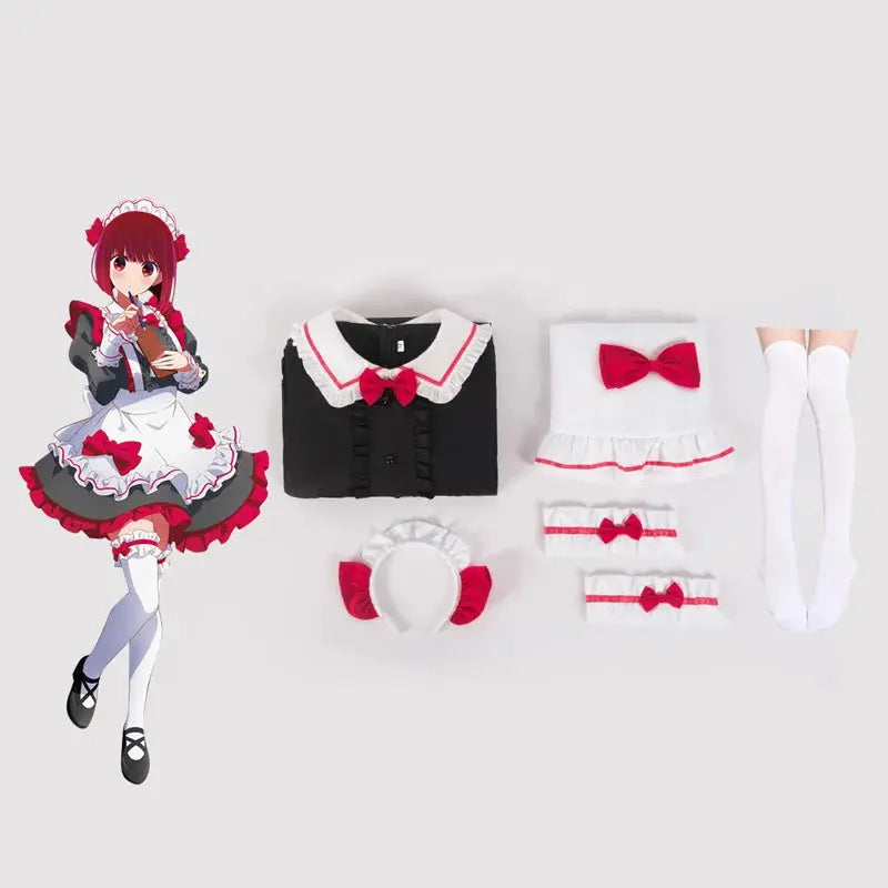 Anime OSHI NO KO Cosplay Costume Arima Kana Maid Uniform sets - Venus Trendy Fashion Online