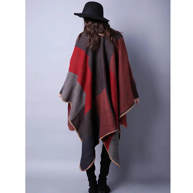 Autumn Winter Scarf Lattice Thickened Cape - Venus Trendy Fashion Online